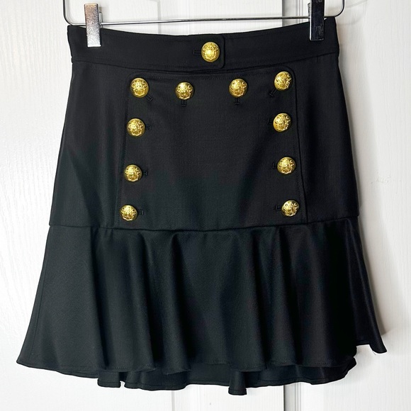 NWT Veronica Beard Black Morrison Sailor Flounce Mini Skirt Size 0 - Picture 3 of 11